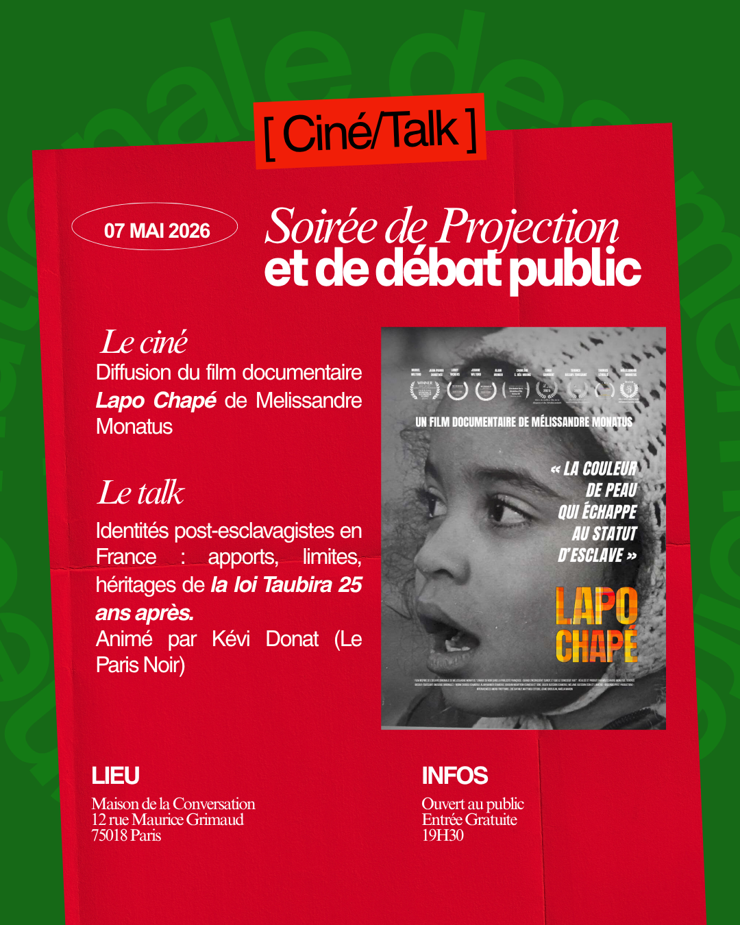 Ciné/Talk — 7 mai